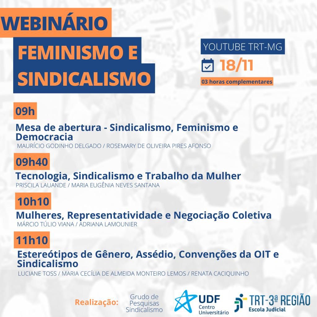 Folder Webinário Feminismo e sindicalismo