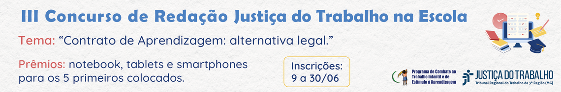 3º Concurso de redação para alunos do 9º ano