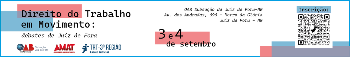 Abertas as inscrições para o evento Direito em Movimento, em Juiz de Fora