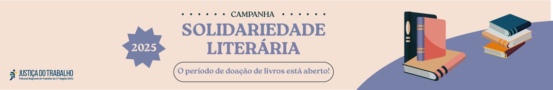 Imagem: banner com fundo rosa e livros empilhados