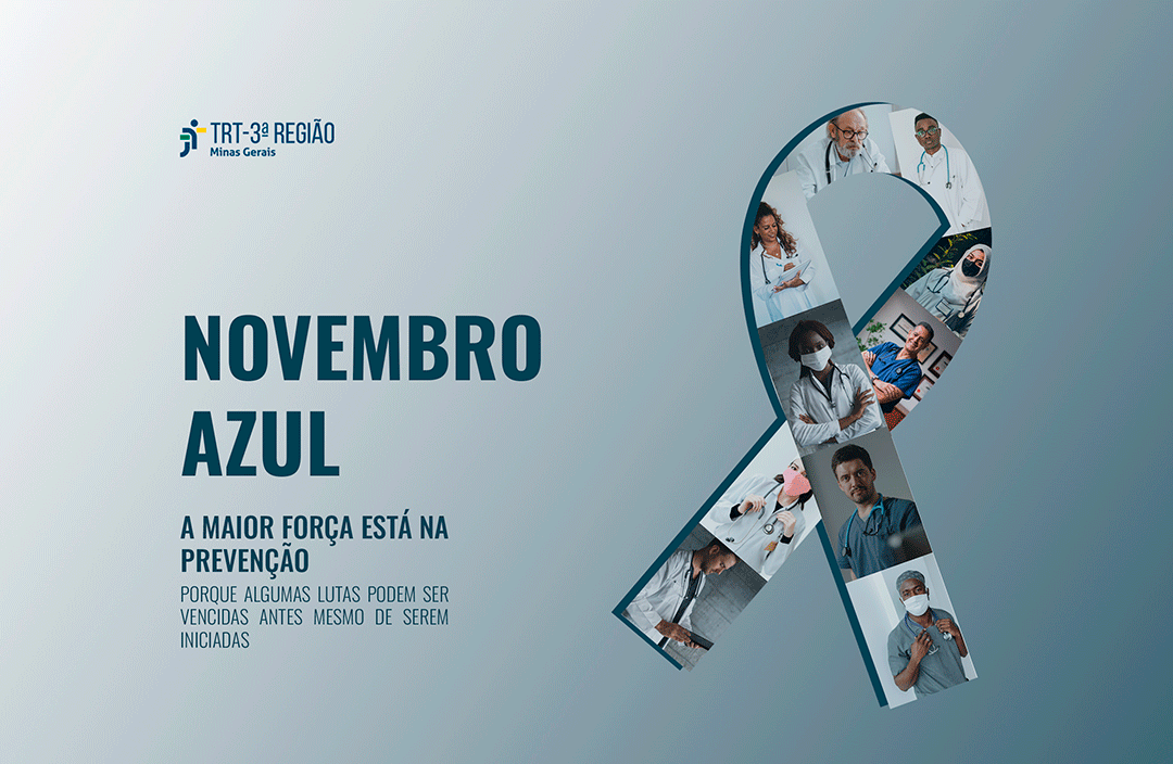 TEXTO: NOVEMBRO AZUL - A MAIOR FORÇA ESTÁ NA PREVENÇÃO - PORQUE ALGUMAS LUTAS PODEM SER VENCIDAS ANTES DE SEREM INICIADASIMAGEM: FOTOS DE PROFISSIONAIS DA SAÚDE