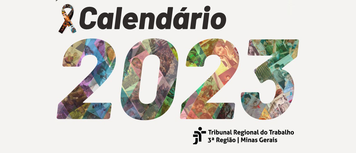 Tribunal Regional do Trabalho da 3ª Região - Laço com fotos de pessoas trabalhando compondo a figura do laço.  