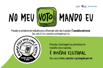 Arte da campanha nacional contra o Assédio Eleitoral