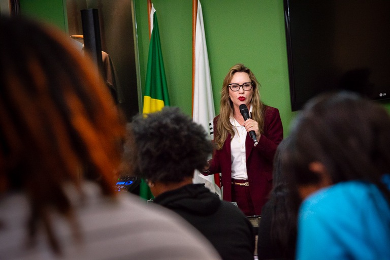 2026 0825 Justica Cidadania-31.jpg Desembargadora Paula Cantelli, fala a estudantes na abertura da Semana da Aprendizagem no TRT-MG