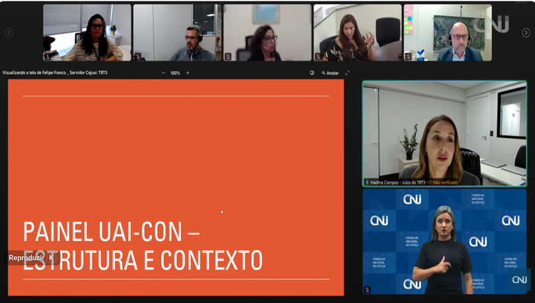 TRT-MG apresenta painel Uai-Con, ferramenta para fomentar a conciliação, na 27ª edição do Disseminando Boas Práticas do Poder Judiciário promovido pelo CNJ