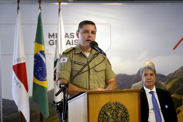 Coronel Rodrigo Piassi, da PMMG e desembargador André Schmidt, do TRT-MG