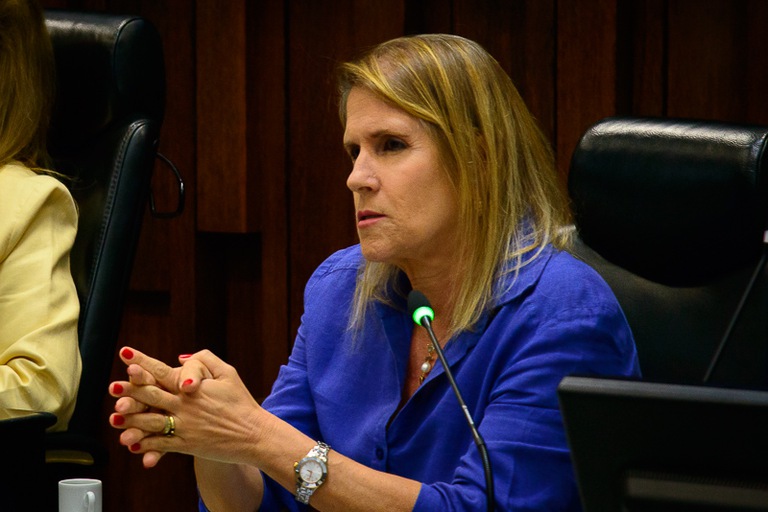 foto da desembargadora Rosemary Pires de blusa azul 