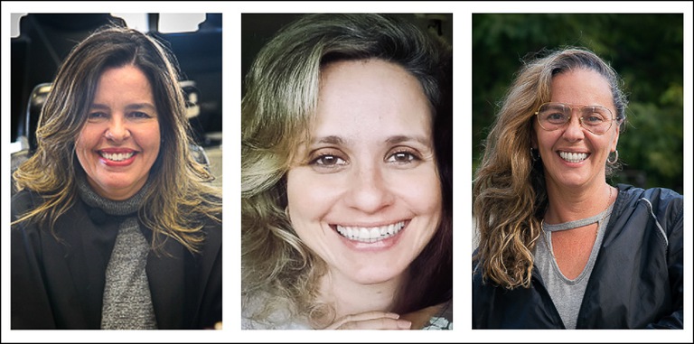 2024 0724 Campanha enfrentamento-01.jpg Desembargadora Maria Raquel Zagari, servidora Ana Carolina Brito Pinheiro e a terceirizada Anna Rachel Elcheck