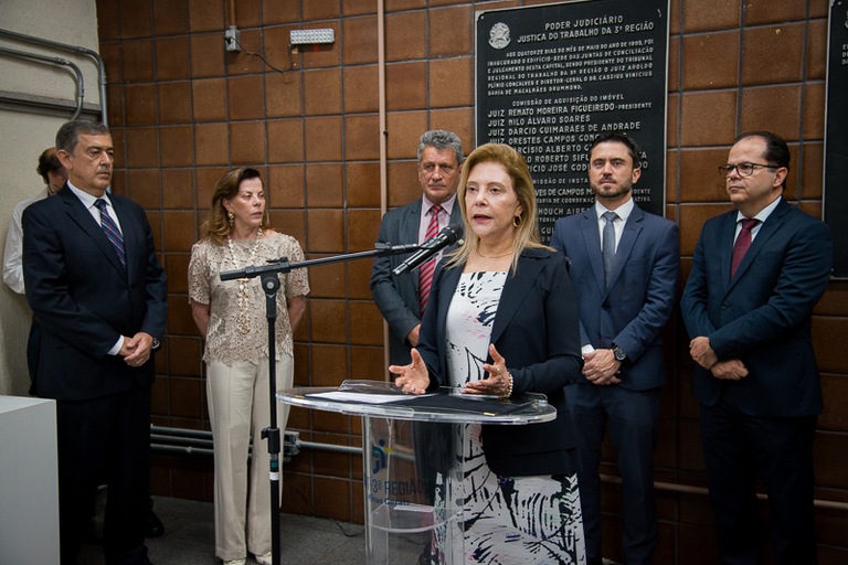 Desembargadora Denise Horta fala na inauguração da Plataforma da Ouvidoria