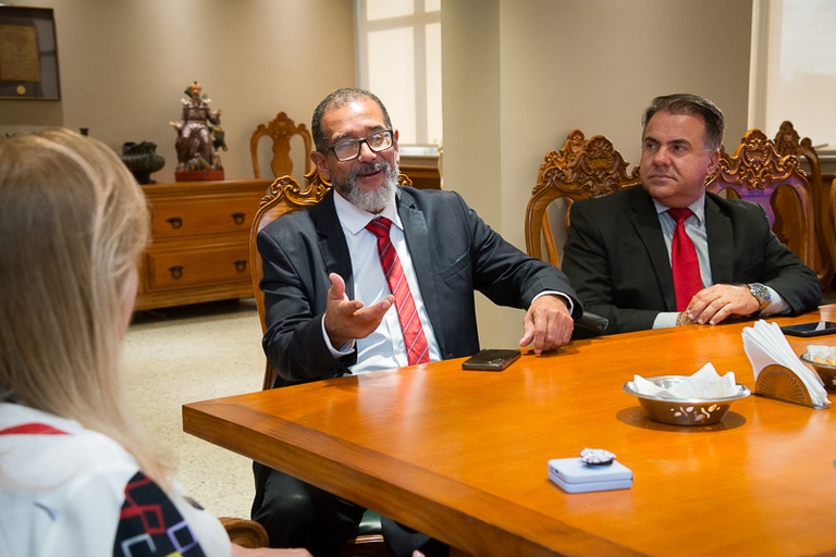 Carlos Calazans do MTE participa de reunião com presidente do TRT-MG, desembargadora Denise Alves Horta