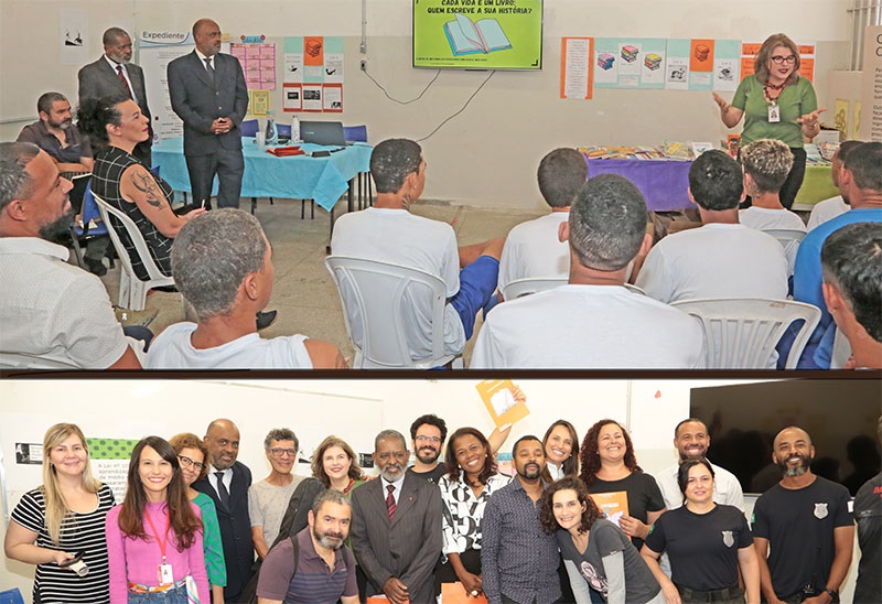 Equipe do evento e os adolescentes acautelados