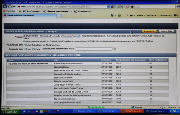 TRT promove remoção global por meio de sistema informatizado (imagem 1)
