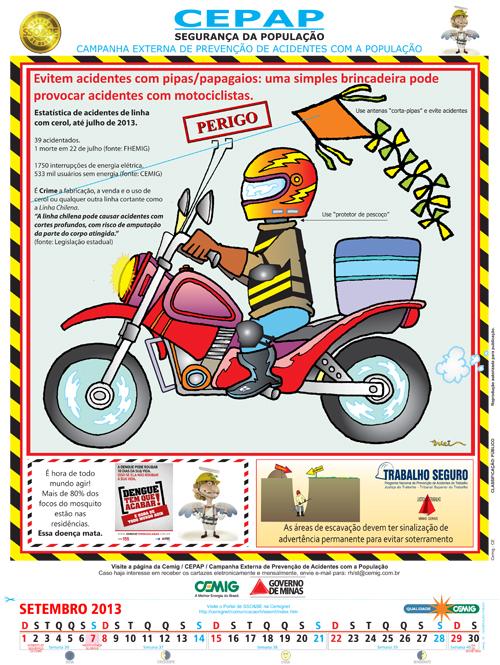 Cartaz-calendário da Cemig traz dica de segurança para trabalhador da construção civil (imagem 1)