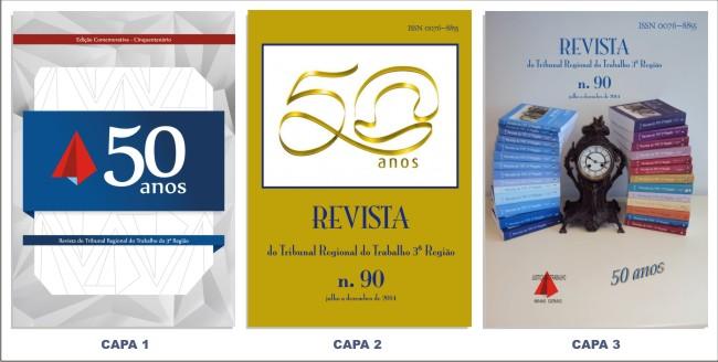 Aberta votação para escolha de capa comemorativa dos 50 anos da Revista do TRT-MG (imagem 1)