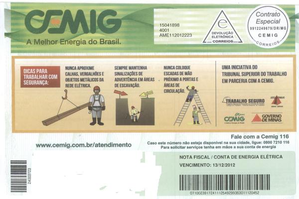 Mensagens na conta de luz (imagem 1)