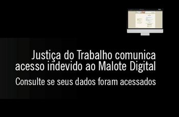 Arte com fundo preto e escrito em branco comunica acesso indevido ao Malote Digital