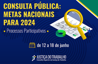 Justiça do Trabalho promove Consulta Pública Metas Nacionais para 2024 até 18/6