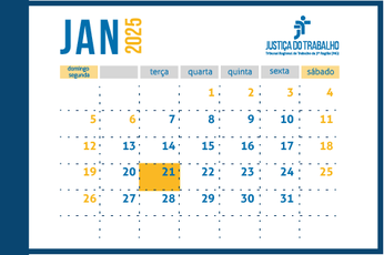 Arte do calendário da Justiça do Trabalho 2025