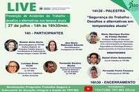 Programa Trabalho Seguro promove live sobre prevenção de acidentes de trabalho