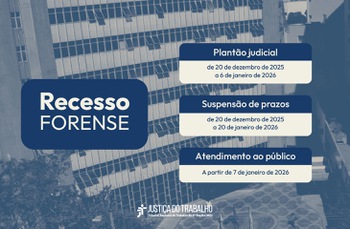 imagem de fundo azulado com foto da fachada do edifício-sede do TRT-MG