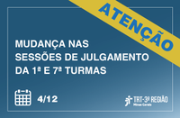 Sessões da 1ª e 7ª Turmas de 4/12 serão exclusivamente telepresenciais em virtude de interrupção de energia