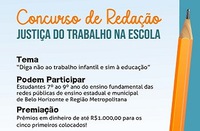 Prorrogadas as inscrições do concurso de redação para estudantes sobre combate ao trabalho infantil