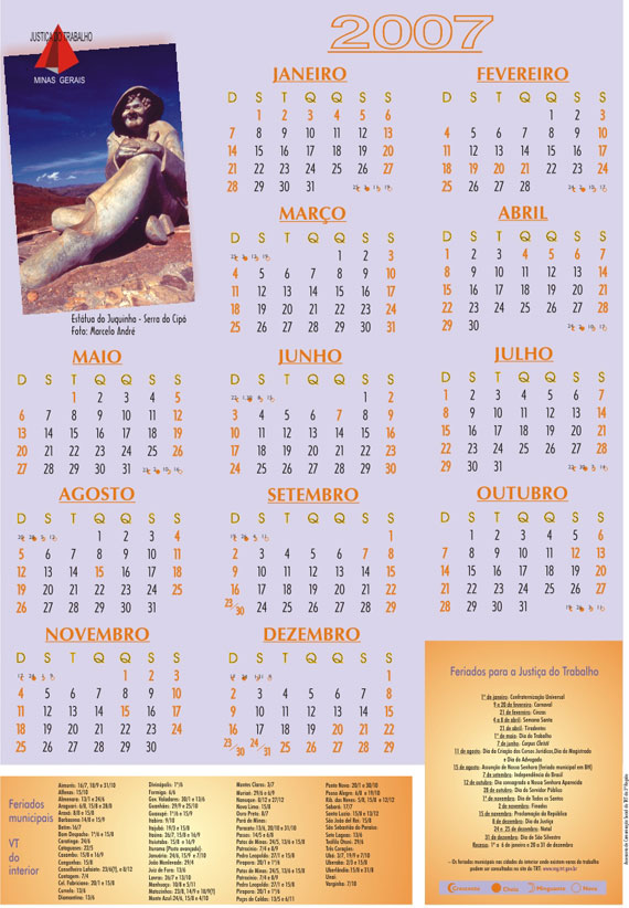 Calendário 2007