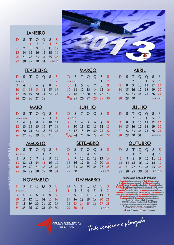 Calendário de 2013
