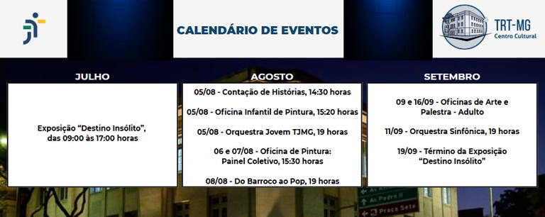 Programação de Eventos do Centro Cultural 