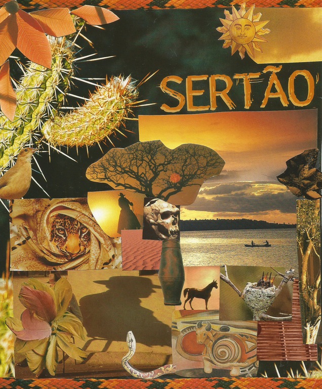 Colagem com imagens do sertão