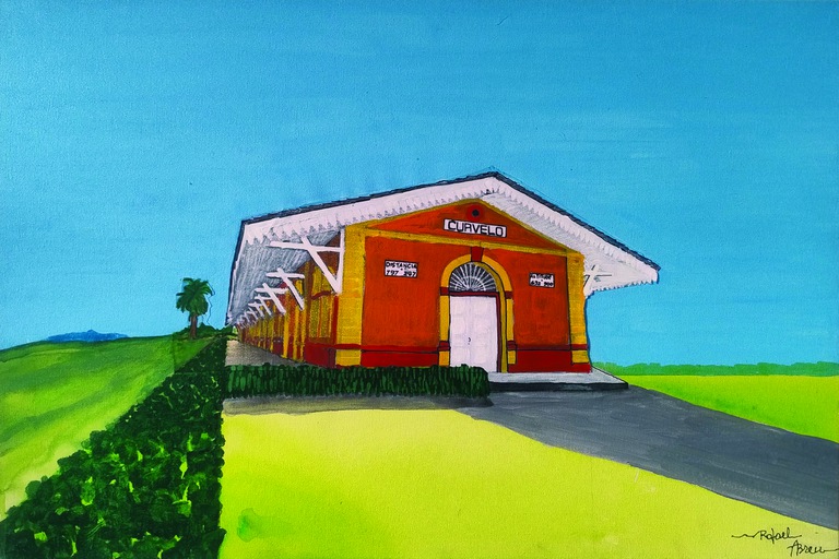 Pintura de estação de trem de Curvelo