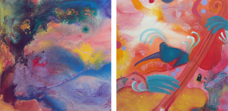 A imagem representa a obra do artista italiano Guido Boletti intitulada de "II Menestrelo Alato"". A obra mostra um par de mãos com um instrumento como se estivesse tocando-o.