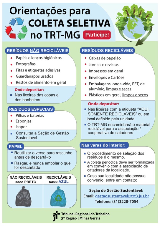 Orientações para coleta seletiva