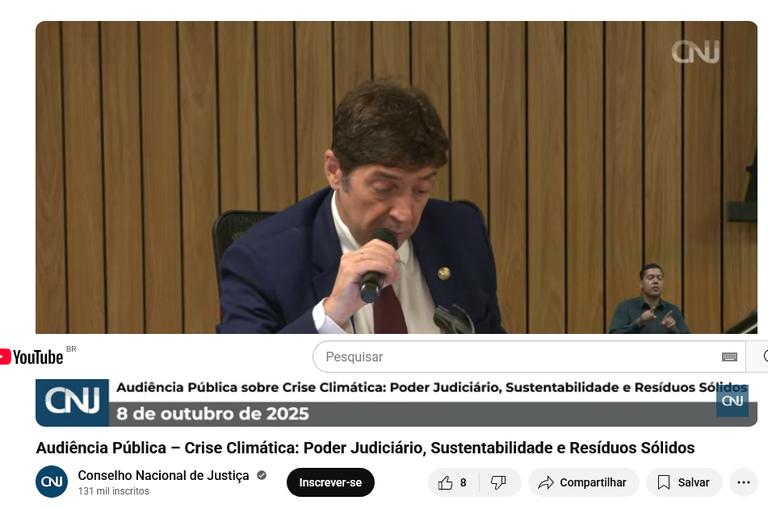 Screenshot 2025-10-08 at 15-12-35 Audiência Pública – Crise Climática Poder Judiciário Sustentabilidade e Resíduos Sólidos - YouTube.png Audiência Pública – Crise Climática: Poder Judiciário, Sustentabilidade e Resíduos Sólidos.