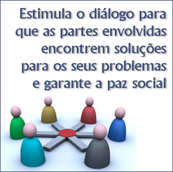 Estimula o diálogo para que as partes envolvidas encontrem soluções para os seus problemas e garante a paz social.