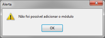 Mensagem: Não foi possível adicionar o módul