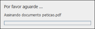 Por favor, aguarde... Assinando o documento.