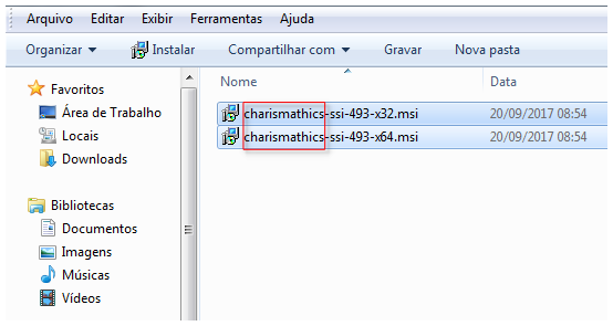 Janela do windows explorer - arquivo chrismathics