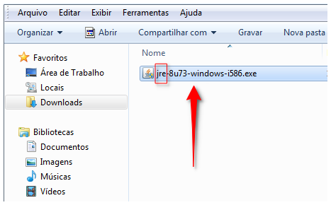 Janela do windows explorer - pasta Downloads