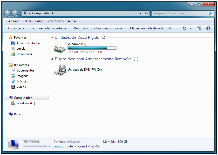 Captura de tela do Explorador de Arquivos do Windows.