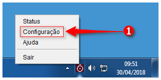 Menu do Shodô: clicar em Configuração
